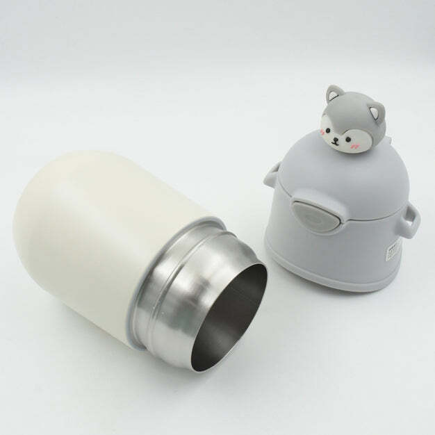 WATER BOTTLE 500ML WITH DORI AND HOOK EASY TO CARRY AND  STRAW CARTOON VACUUM FLASK THERMAL STAINLESS STEEL PORTABLE SEALED BEAR WATER BOTTLE