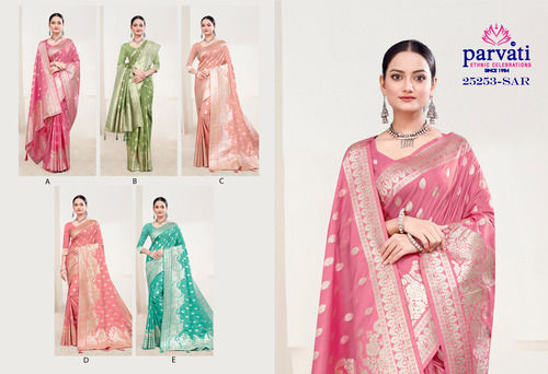 Ethnic Pastel Color Silk Saree For Women-25253