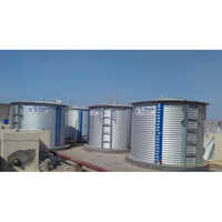 Fire Fighting Sprinkler Water Tanks - 500,000 L Capacity, Zinc Aluminium Material, Circular Shape, Grey Color, Industrial Usage