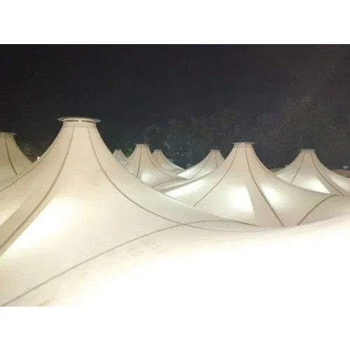 White Outdoor Conical Tensile Structures