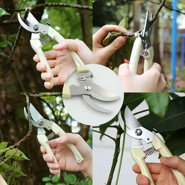 STAINLESS STEEL PRUNING SHEARS WITH SHARP BLADES AND COMFORTABLE HANDLE - DURABLE HAND PRUNER FOR COMFORTABLE AND EASY CUTTING
