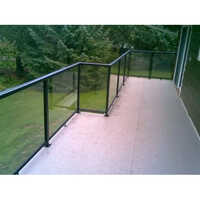 Aluminium Glass Railing - Color: Black