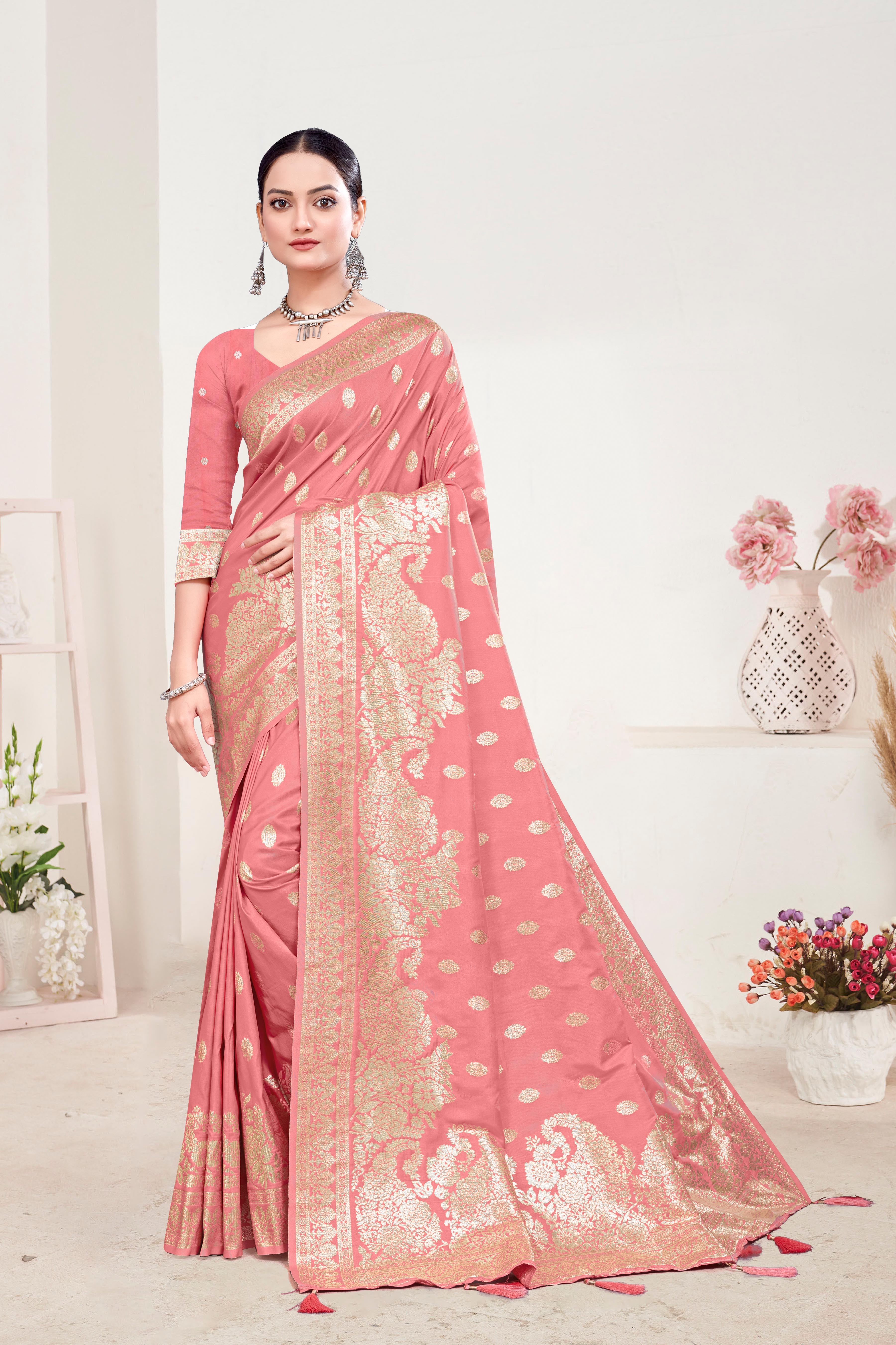 Pastel Color Silk Saree For Women-25253