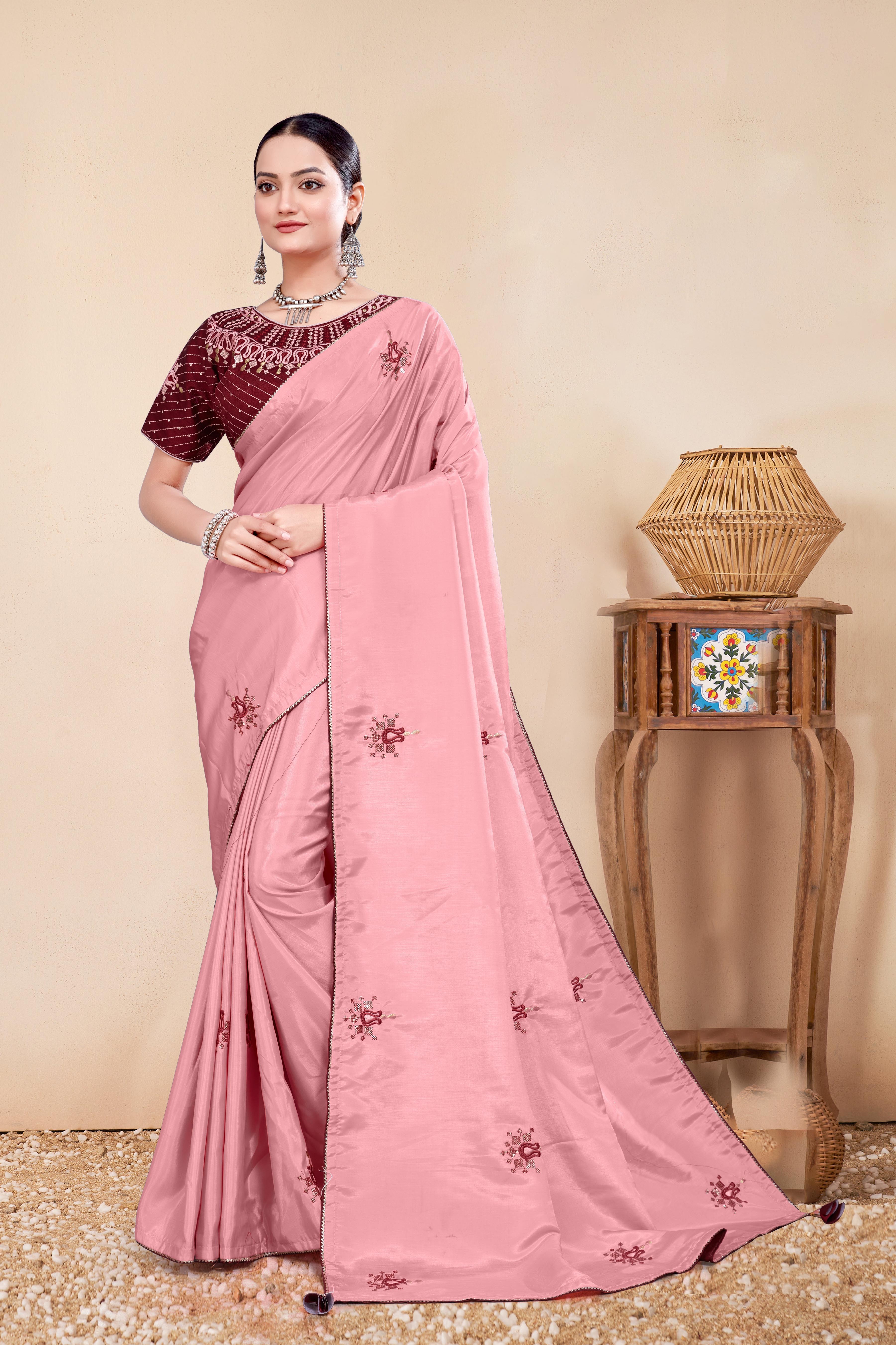 Shimmer silk Designer Saree For Wedding Function-16936