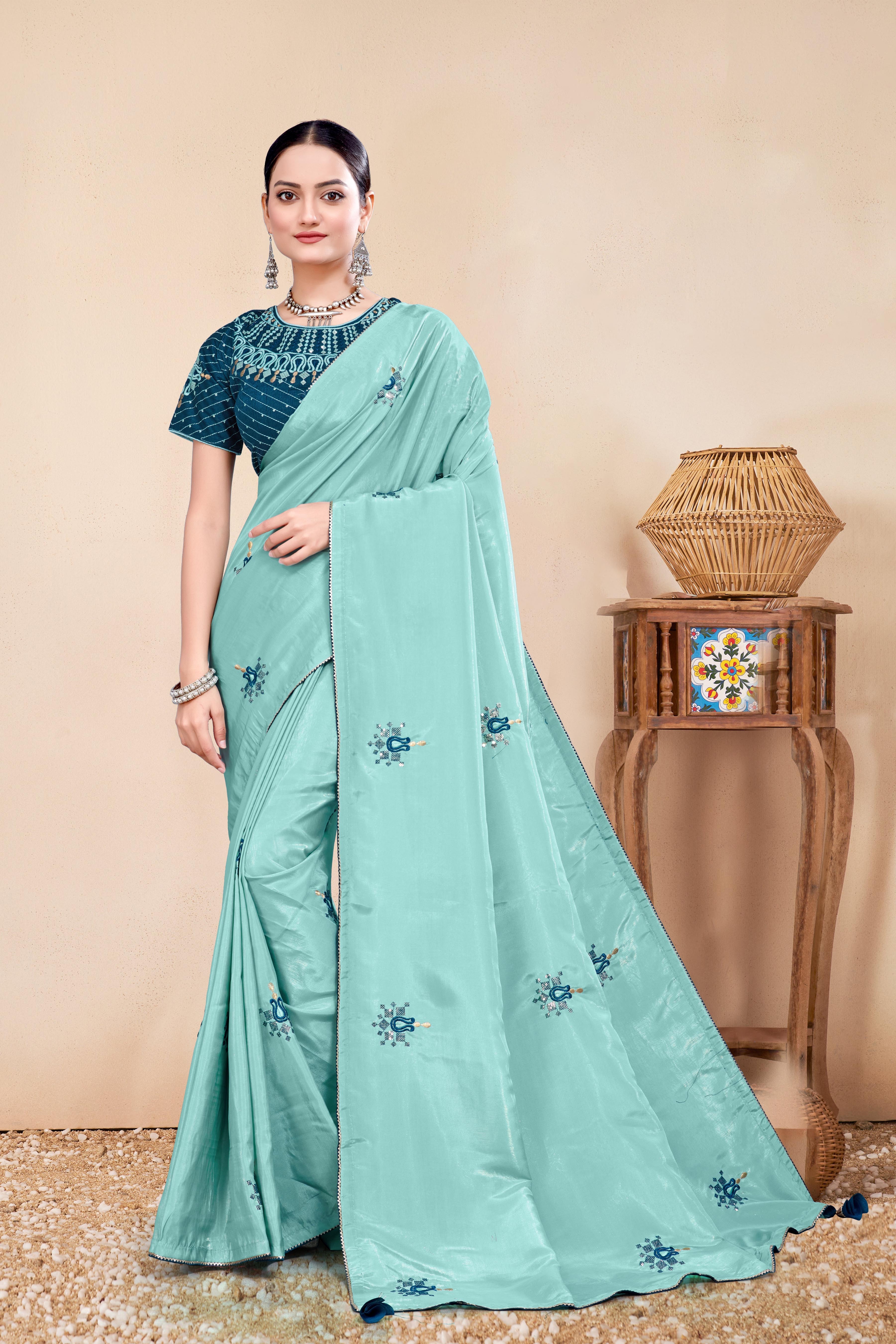 Shimmer silk Designer Saree For Wedding Function-16936