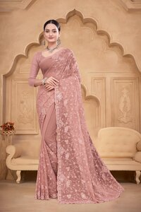 Jarkan Work Fancy Georgette Saree For Reception Function-16858