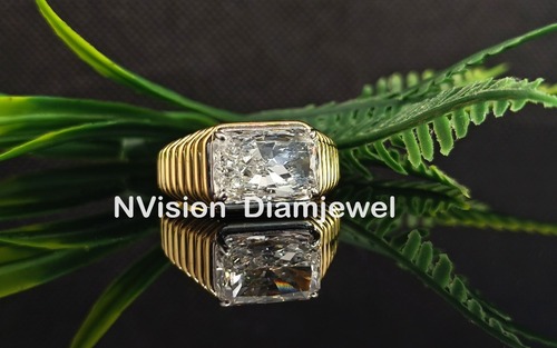 Lab Grown Radiant Shape Diamond Solitaire Men's Ring