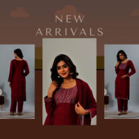 WOMEN KURTI PENT WITH DUPATA 3 PIECE O6 Ruby Red