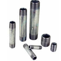 Stainless Steel Pipe Nipple - Round Design, Alloy Steel Material, Silver Finish