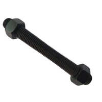 Mild Steel Stud Bolt Hex Nut Set - Durable Steel Material, Various Sizes, Matte Black Color | Industrial Use, Hexagonal Head Design, Heavy-duty Reliability