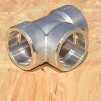 Stainless Steel Socket Weld Tee - Polished Finish, Silver Color | Durable Stainless Steel Construction