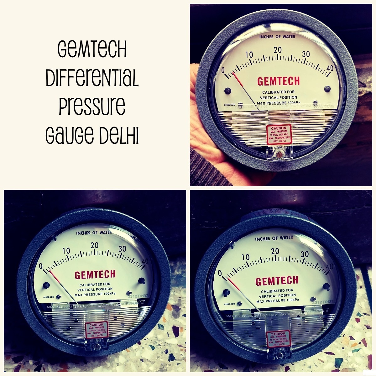 Series G2040 Differential Pressure Gauge GEMTECH Range 0-40 Inch