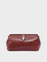 Vintage Leather Bag - Genuine Leather, 10x5x3 Inches, Brown | Clasp Closure, Removable Strap, Ideal For Everyday Use & Special Occasions