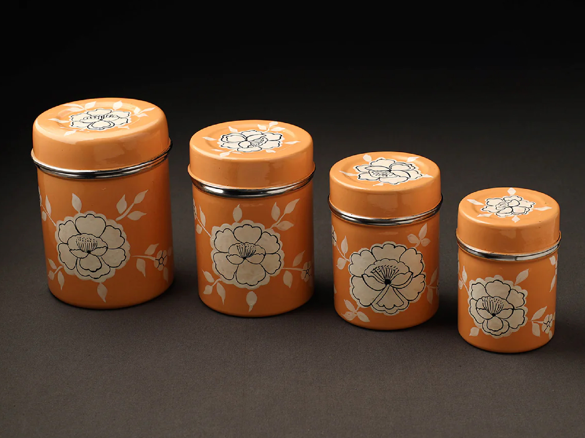 HAND PAINTED ENAMELWARE STORAGE BOX A55