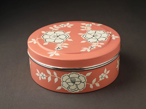 HAND PAINTED ENAMELWARE STORAGE BOX A59