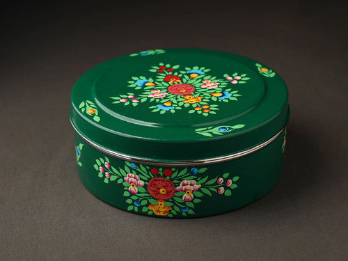 HAND PAINTED ENAMELWARE STORAGE BOX A61