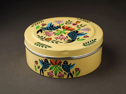 HAND PAINTED ENAMELWARE STORAGE BOX A62
