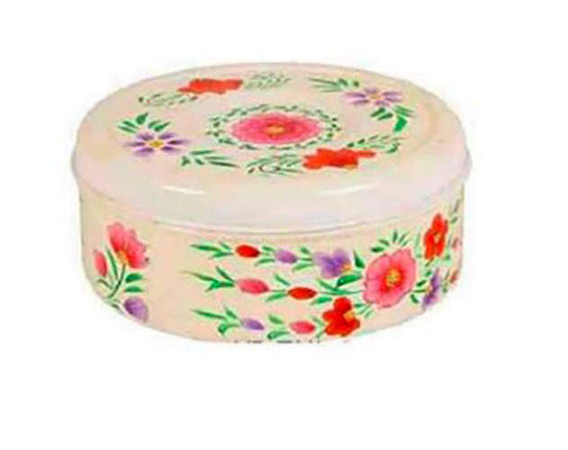 HAND PAINTED ENAMELWARE STORAGE BOX A65