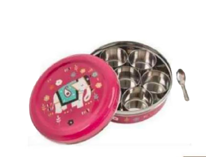 HAND PAINTED ENAMELWARE SPICE BOX A70