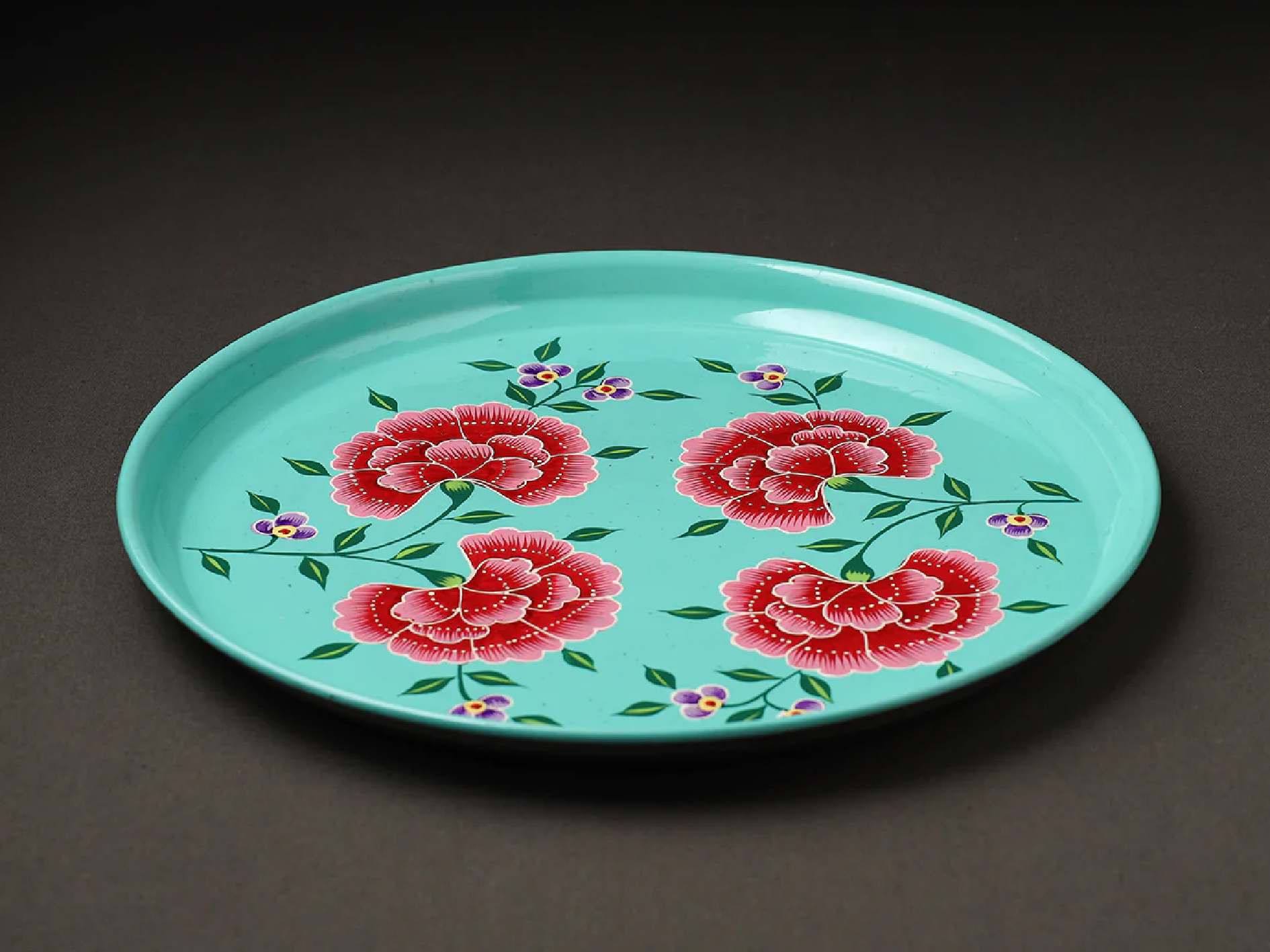 HAND PAINTED ENAMELWARE PLATE A80