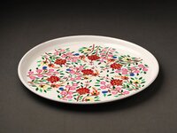 Hand Painted Enamelware Plate A83 - Color: White