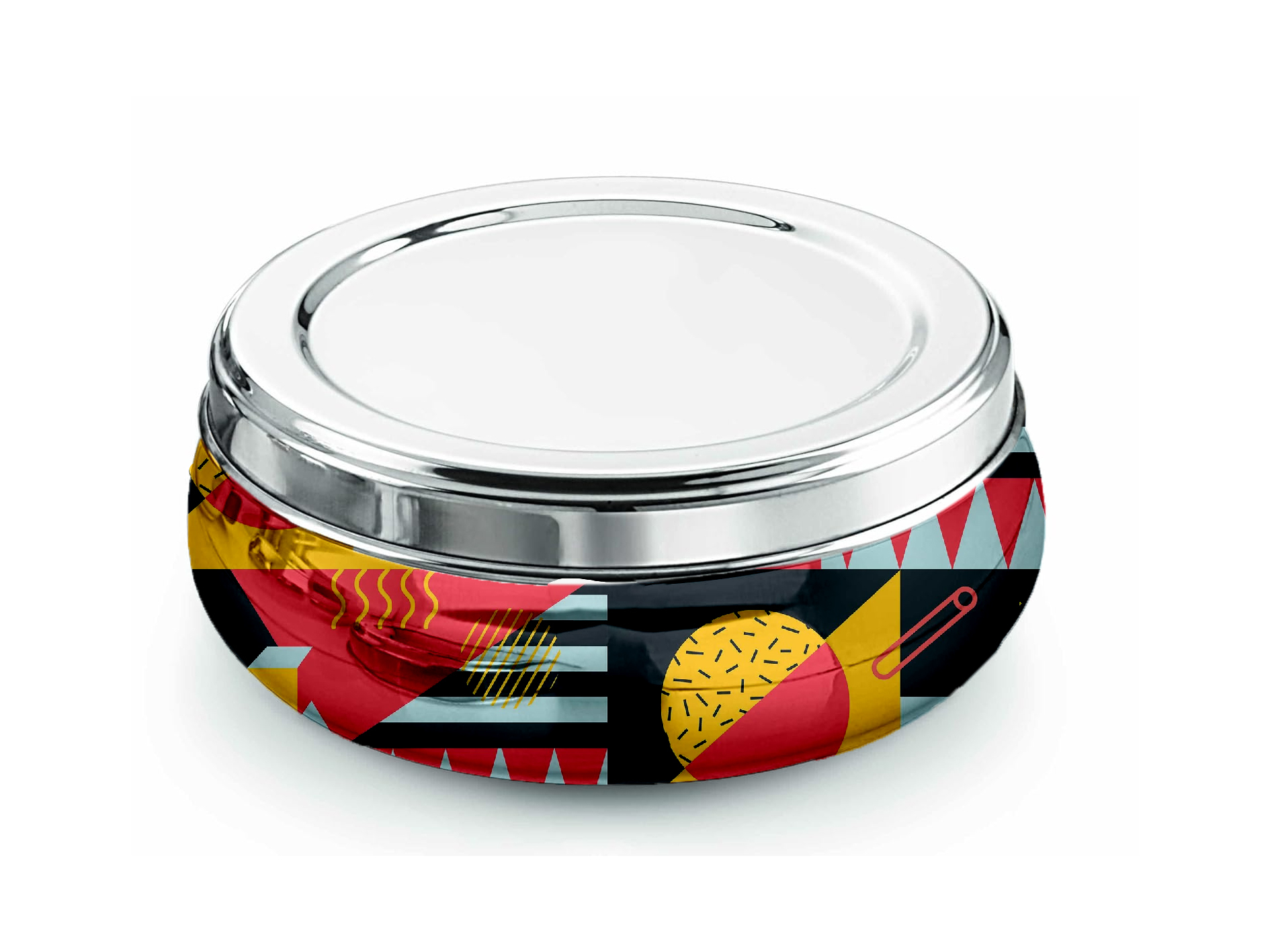 HAND PAINTED ENAMELWARE BELLY STORAGE BOX A93