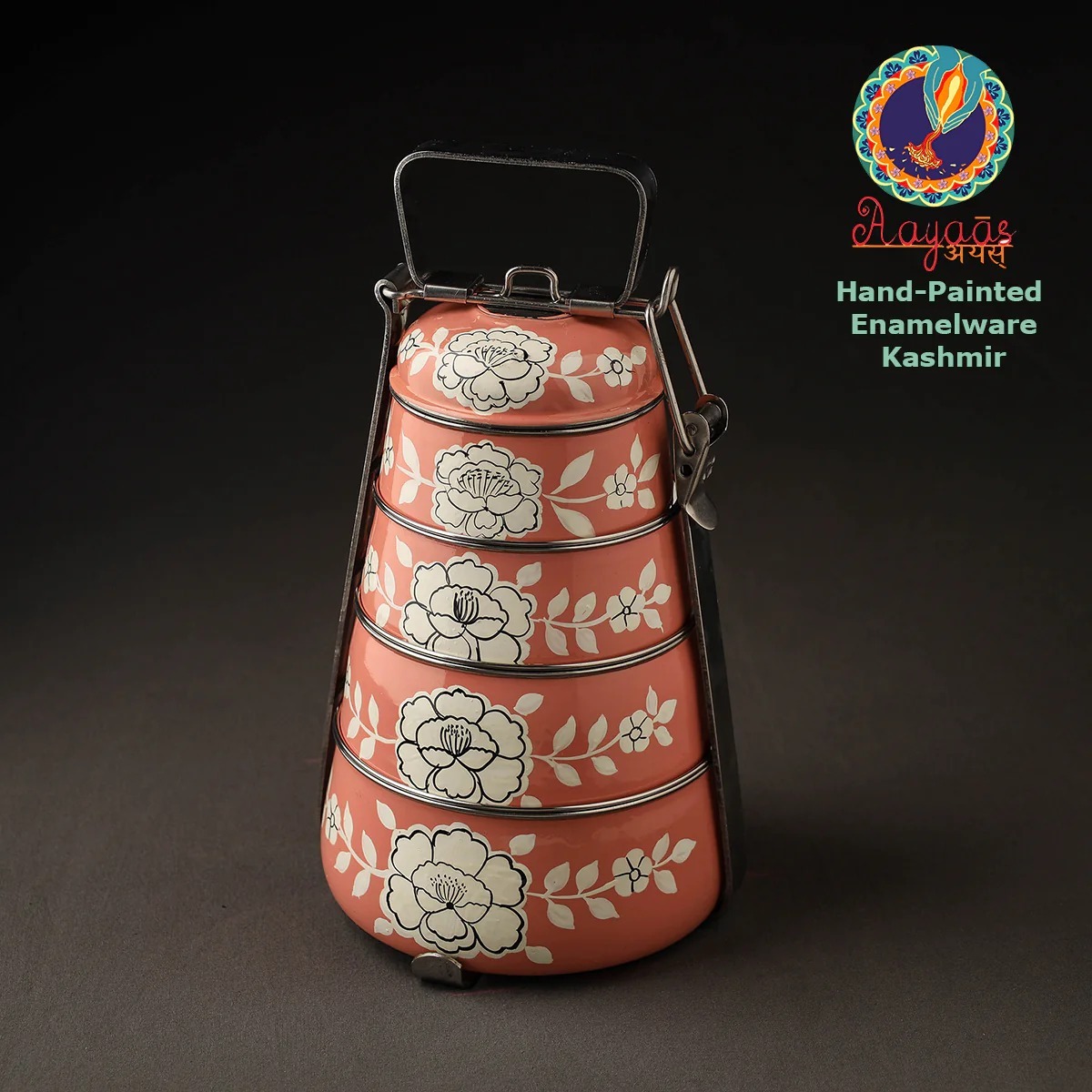 HAND PAINTED ENAMELWARE LUNCH BOX BOX A131