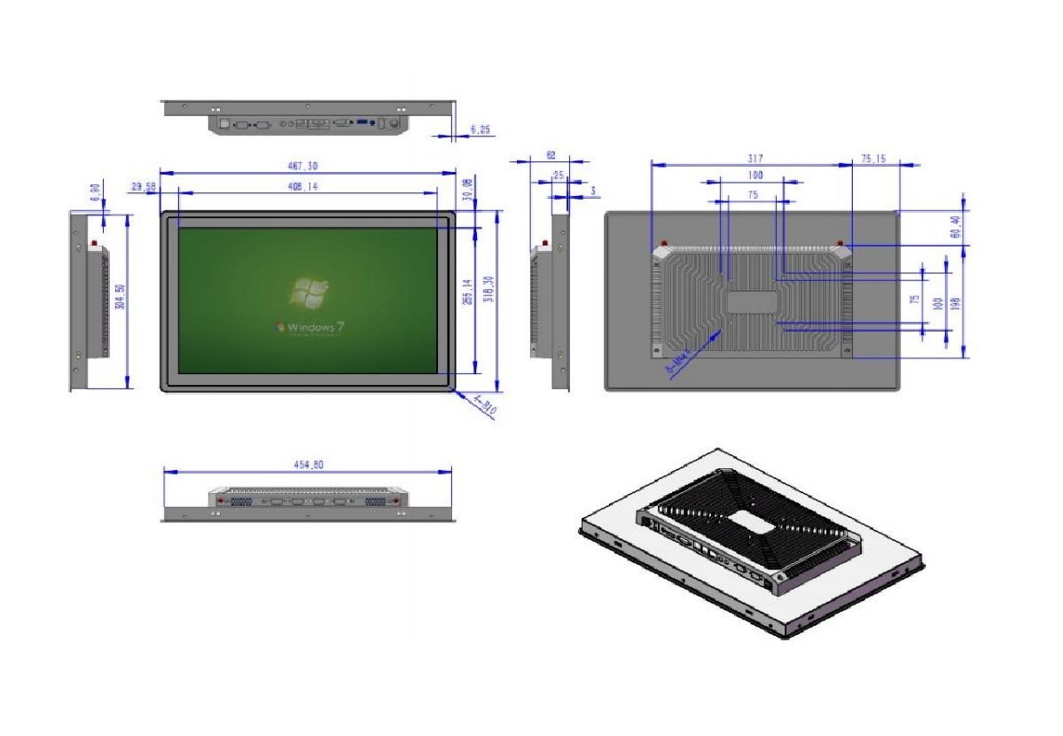 STS 19 INCH INDUSTRIAL WIDE SCREEN CAPACITIVE TOUCH MONITOR