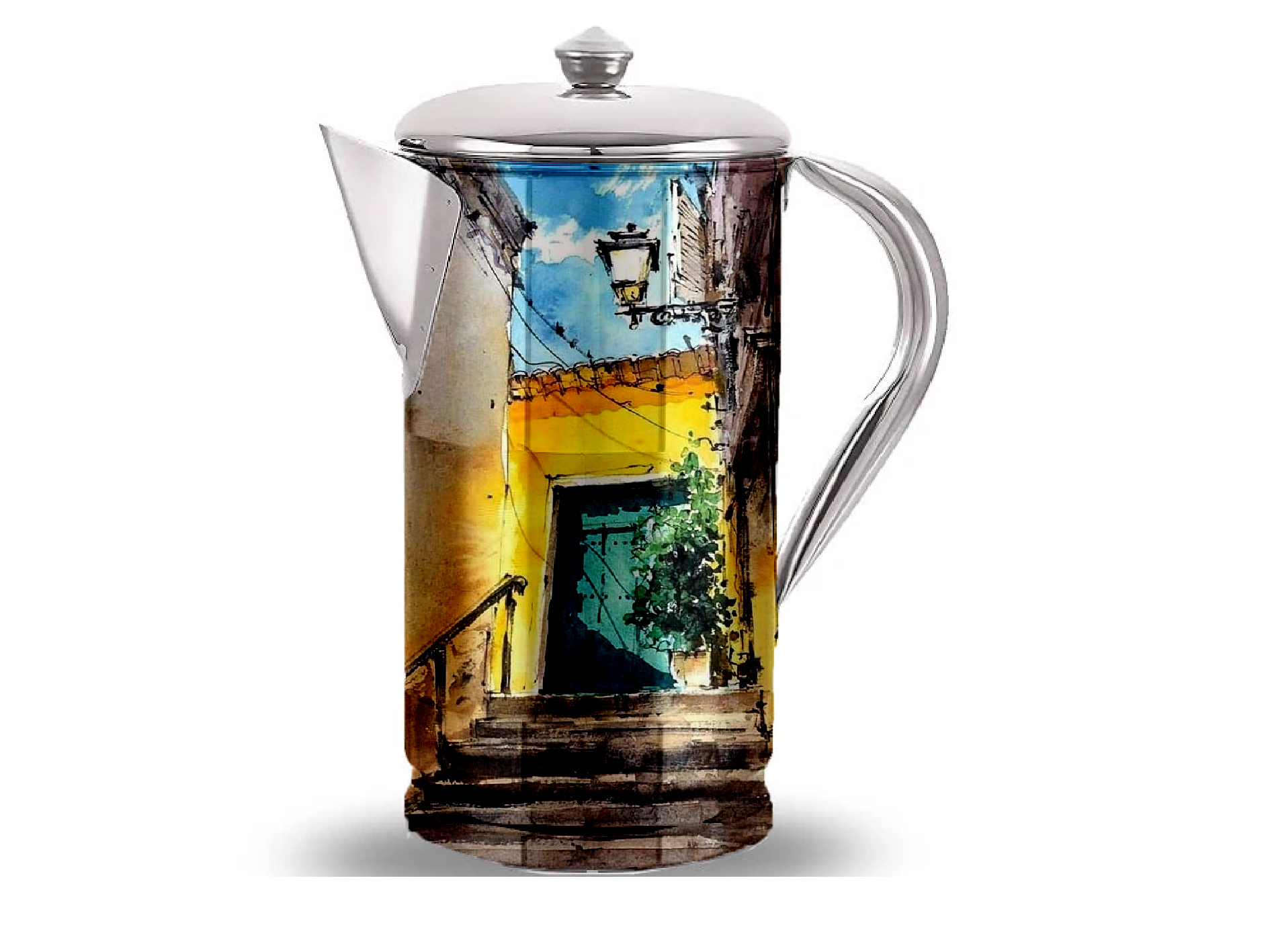 HAND PAINTED ENAMELWARE JUG A147