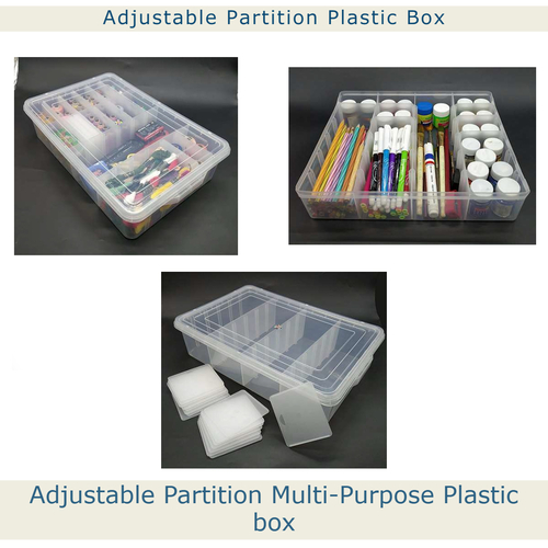 Adjustable Multi Purpose Plastic Transparent Box
