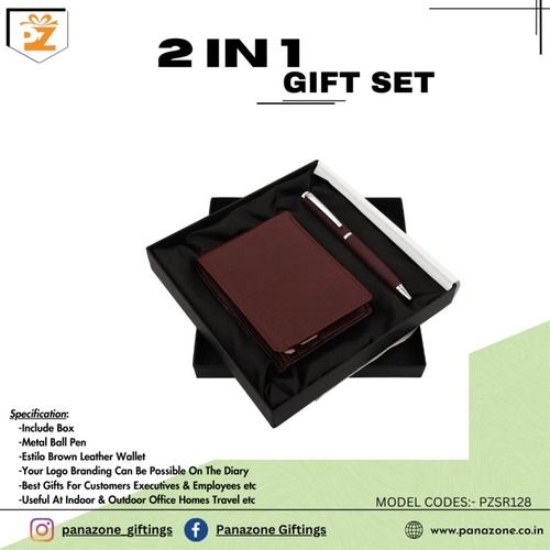 Brown Wallet Pen 2 In 1 Gift Set PZSR128