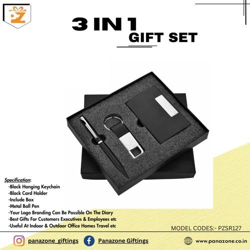 Black Pen Keychain Cardholder 3 In 1 Gift Set Pzsr127