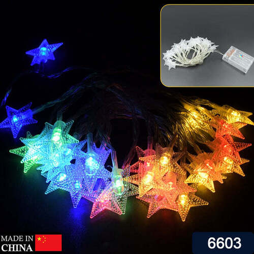 28 Led   Star 3 9 Meter Star Shape Led Light Battery Operated With Flashing Modes For Home Decoration - Color: Multicolor