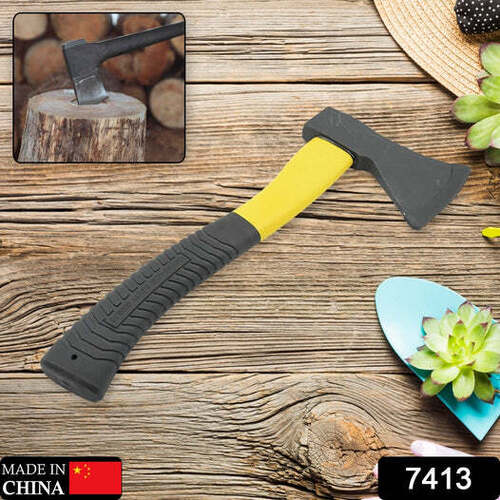 GARDENING TOOLS HATCHET AXE FIBERGLASS BODY RUBBERIZED HANDLE WOOD CUTTING AXE