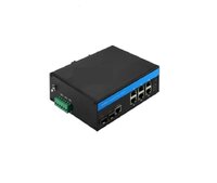 Sts 2 Fiber To 6 Utp 10-100-1000 Mbps Managed Industrial Fiber Switch - Color: Black
