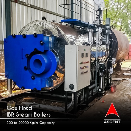 Gas Fired 10000 Kg/hr Capacity IBR Steam Boiler Features