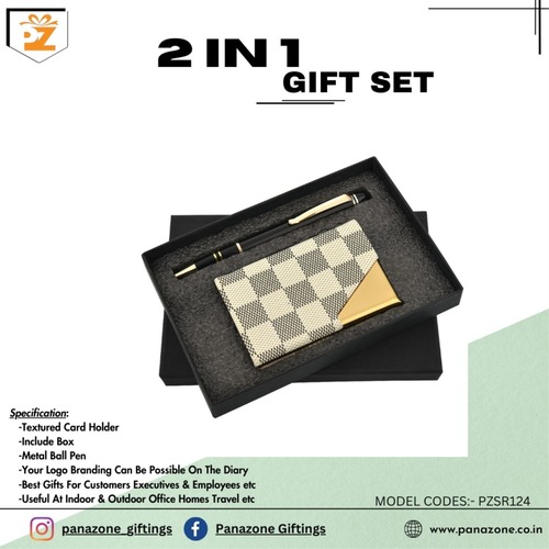 Leather Pen Cardholder For Office 2 In 1 Gift Set PZSR124