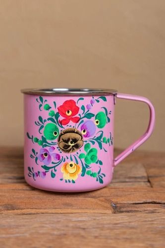 STEEL HAND PAINTED ENAMELWARE MUG A169