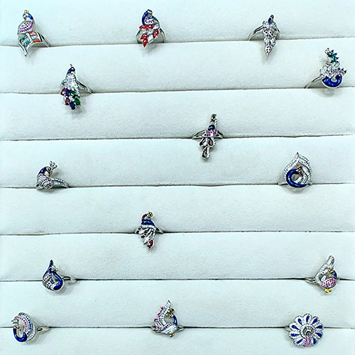 92.5 Silver Ladies Micro Peacock Ring