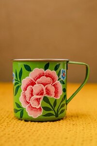 Steel Hand Painted Enamelware Mug A172 - Capacity: 300-350 Ml