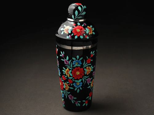 STEEL HAND PAINTED ENAMELWARE COCKTAIL SHAKER A179
