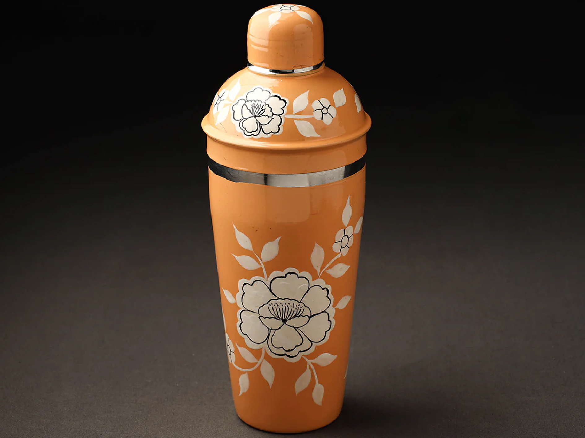 STEEL HAND PAINTED ENAMELWARE COCKTAIL SHAKER A179