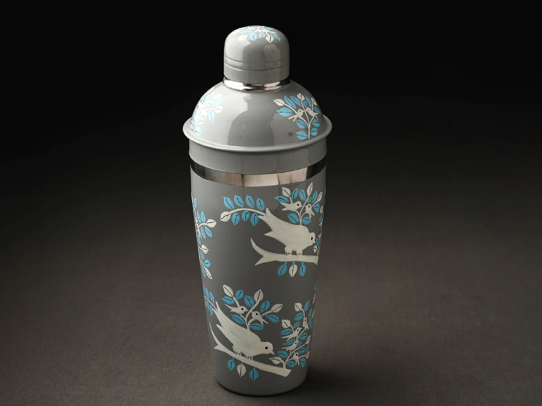 STEEL HAND PAINTED ENAMELWARE COCKTAIL SHAKER A179