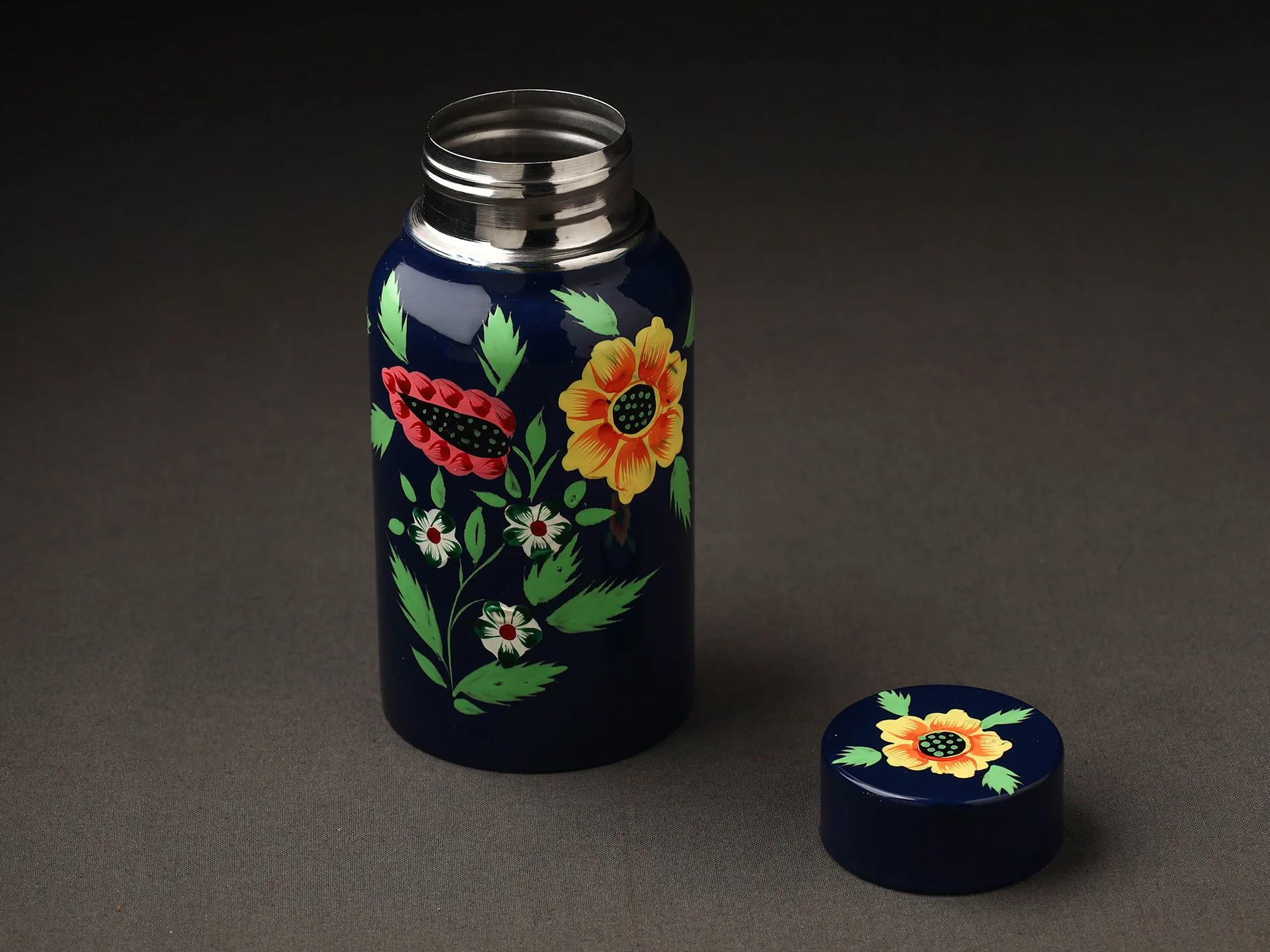 STEEL HAND PAINTED ENAMELWARE BOTTLE A182