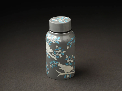 STEEL HAND PAINTED ENAMELWARE BOTTLE A183