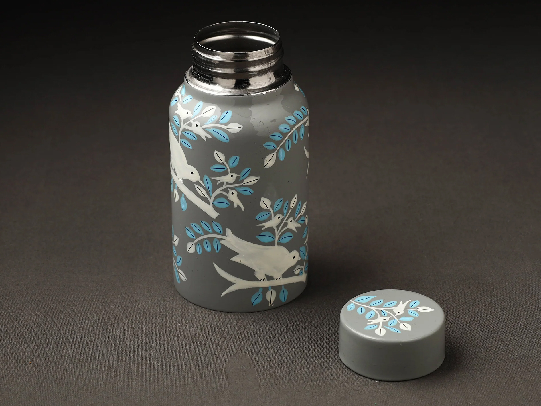 STEEL HAND PAINTED ENAMELWARE BOTTLE A183