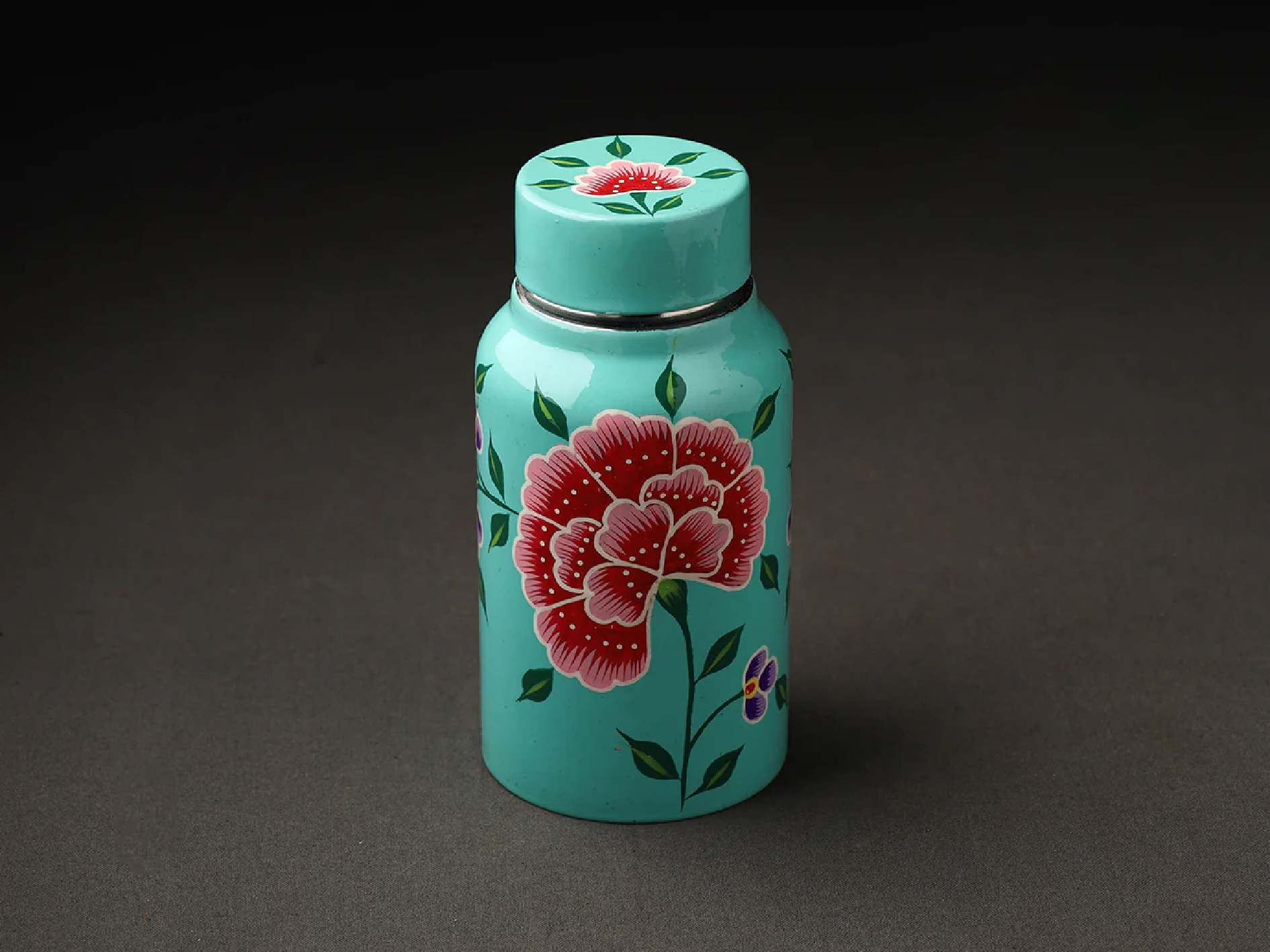 STEEL HAND PAINTED ENAMELWARE BOTTLE A184