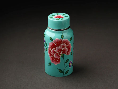 STEEL HAND PAINTED ENAMELWARE BOTTLE A186