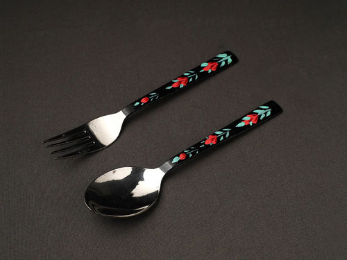 STEEL HAND PAINTED ENAMELWARE SPOON A187