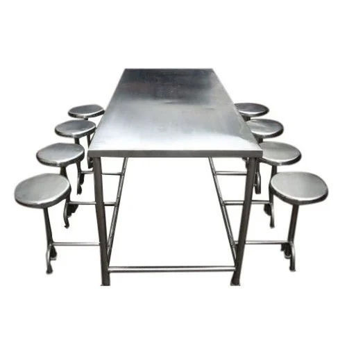 Stainless Steel Canteen Table With 8 Seater